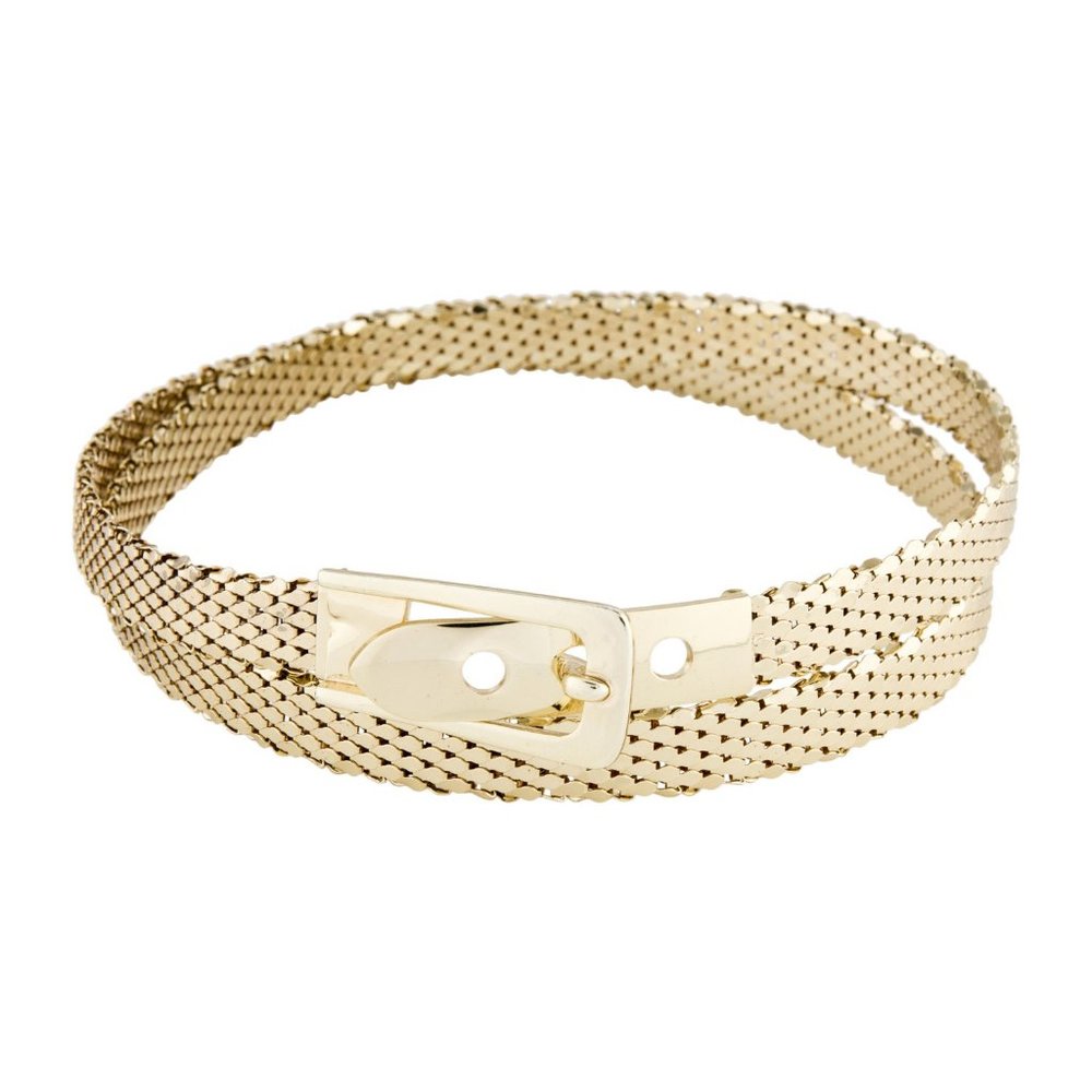 Whiting and Davis Gold Tone Metal Belt